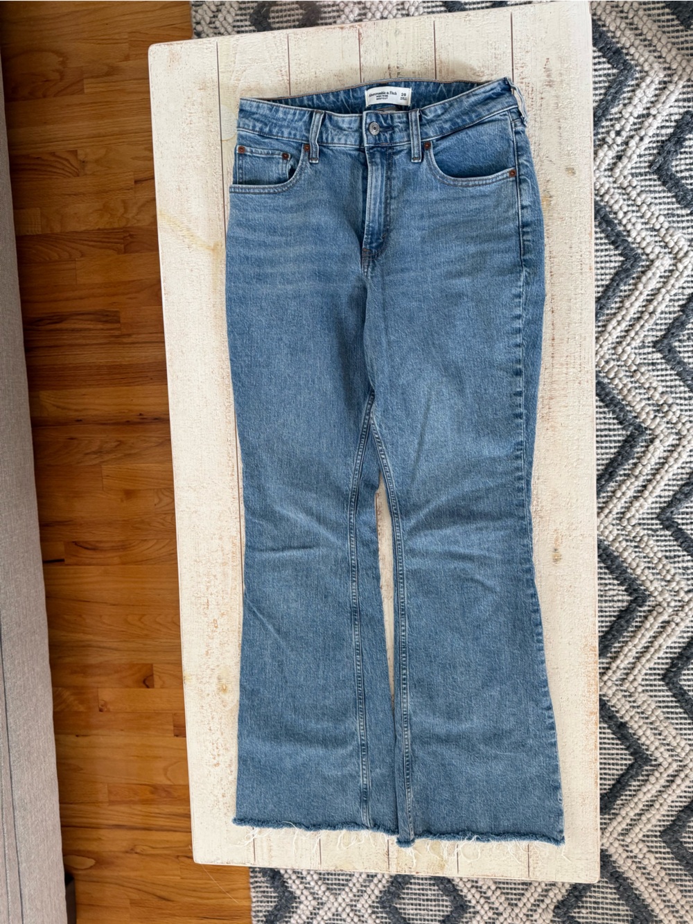 Abercrombie & Fitch Light Blue High-Rise Flare Jeans